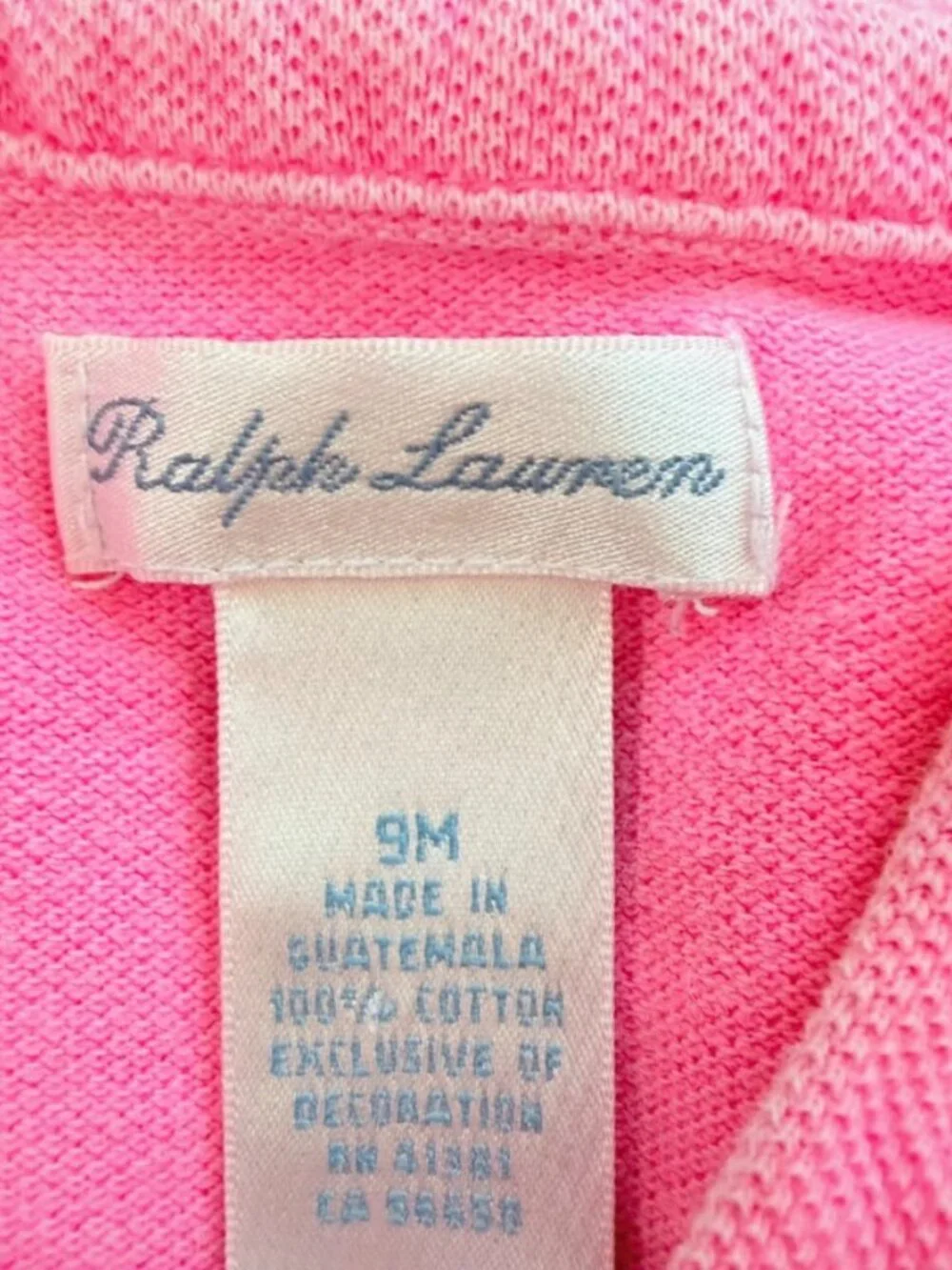 Ralph Lauren Pink Baby Bubble Romper 9M Pony Logo Outfit - Picture 4 of 4
